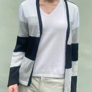 Vintage Georges Cibaud St. Tropez Knit Cardigan in grayscale